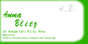 anna blitz business card